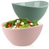 com-four® 2 x Plastic Bowls, Shatterproof Salad Bowl, Large Fruit