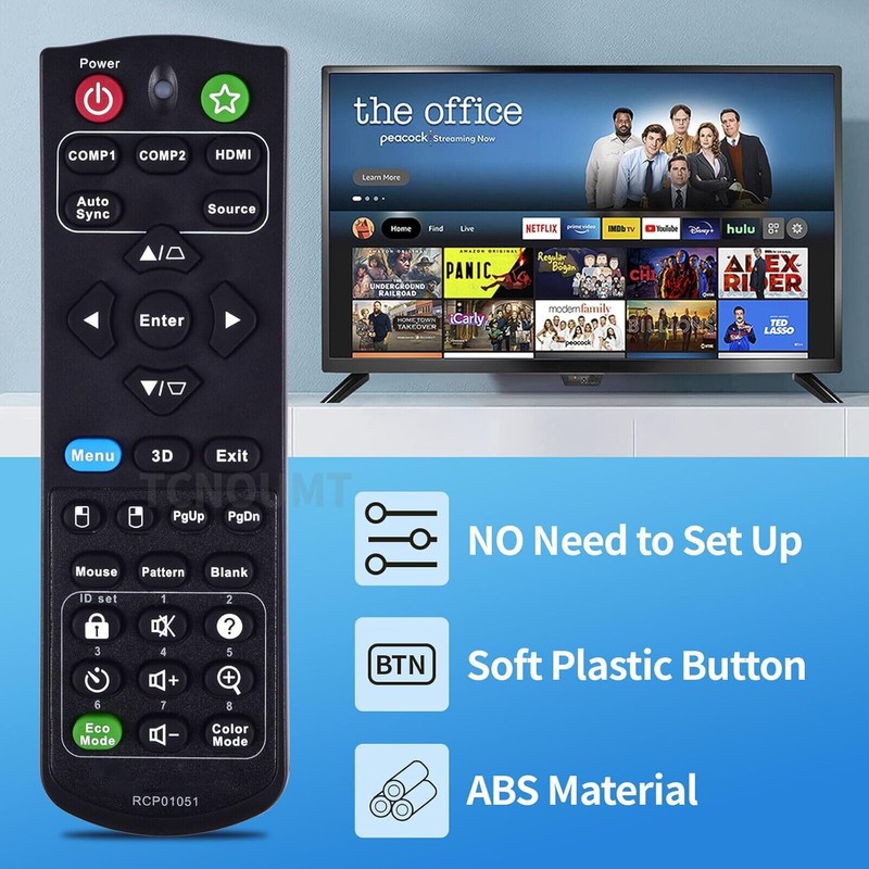 RCP01051 Remote Control Replacement Compatible with ViewSonic Projector PJD5255 PJD5253