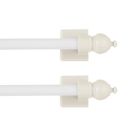 Kenney Magnetic Curtain Rod for Metal Doors/Metal Surfaces, No Drill Curtain Rod, Adjustable Magnetic Rod, Multi-Use Design, 8.75-15.75 inch Window Privacy/Sidelight Drapery Rod 2 Pack, White Finish