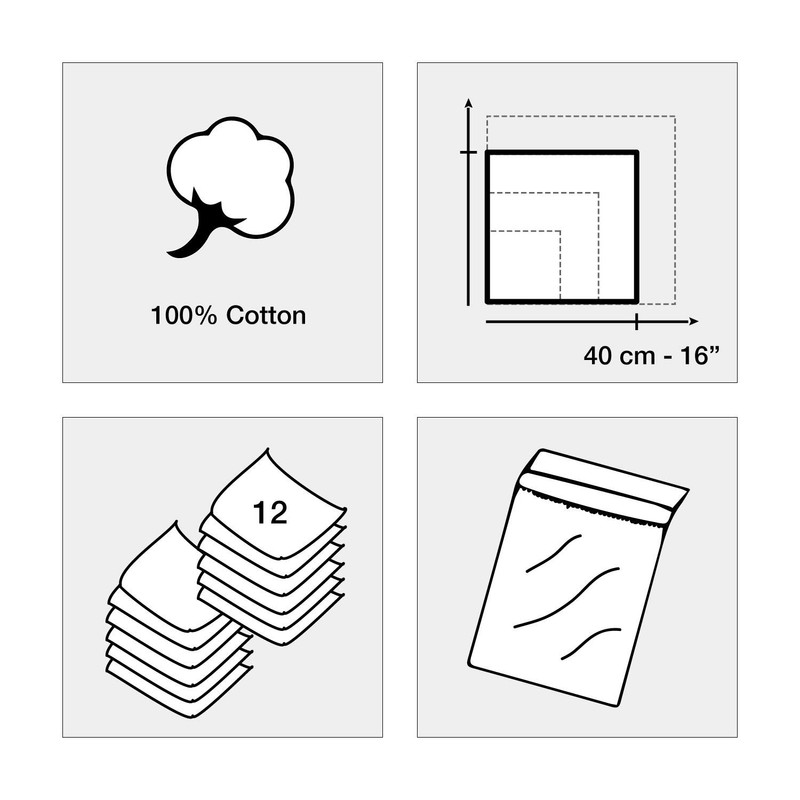 "Lewis" man handkerchiefs - 16" square - 12 units