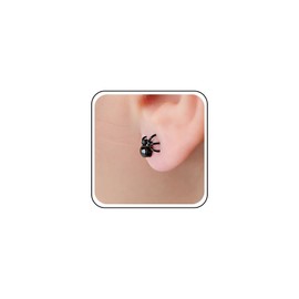 Inilbran Punk Black Spider Earrings Black Horror Spider Stud Earrings Vintage Small Spider Earrings Gothic Spider Funny Earrings Jewellery for Women and Girls, Alloy Steel