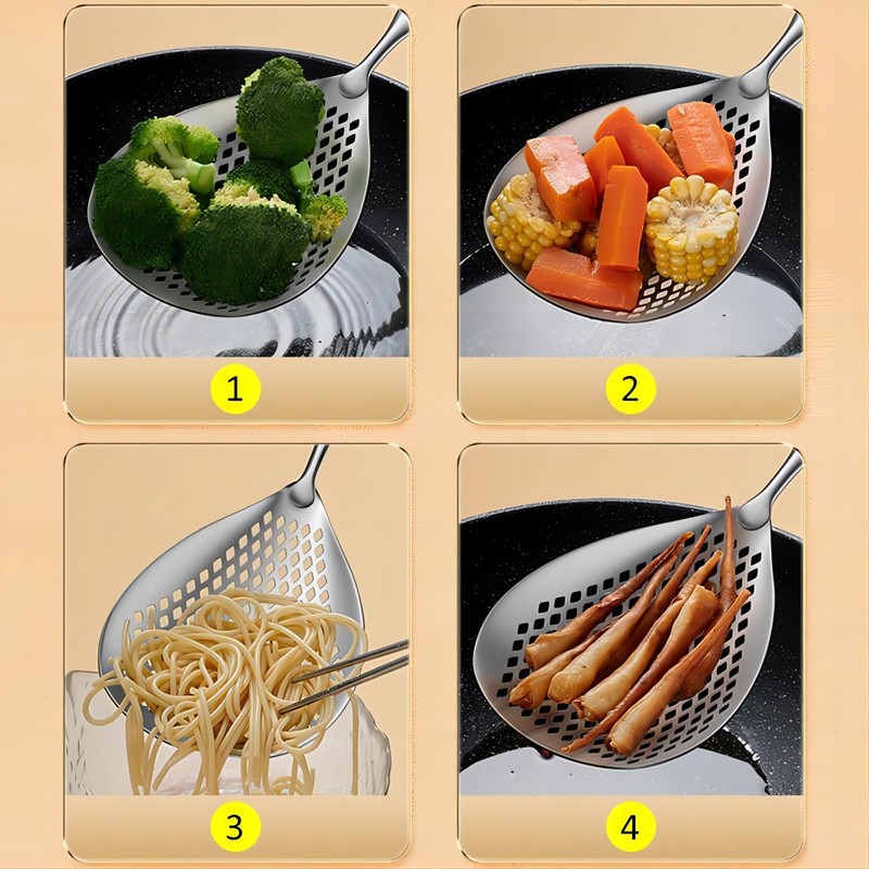 GREATLINK Large Stainless Steel Strainer with Comfort Handle and Hanging