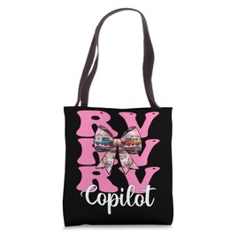 RV Copilot RV Camping Camper Motorhome Girl Mom Coquette Bow Tote Bag