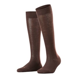 FALKE Women's Sensitive London W Kh Cotton With Soft Tops 1 Pair Knee-High Socks, Brown Dark 5233, 5.5-8