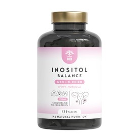 Inositol Balance 4000 mg, Myo & D-Chiro. 135 Tablets with Folic Acid, Choline, Vitamin B6 and D3. Hormonal Support and Women's Wellness. N2 Natural Nutrition
