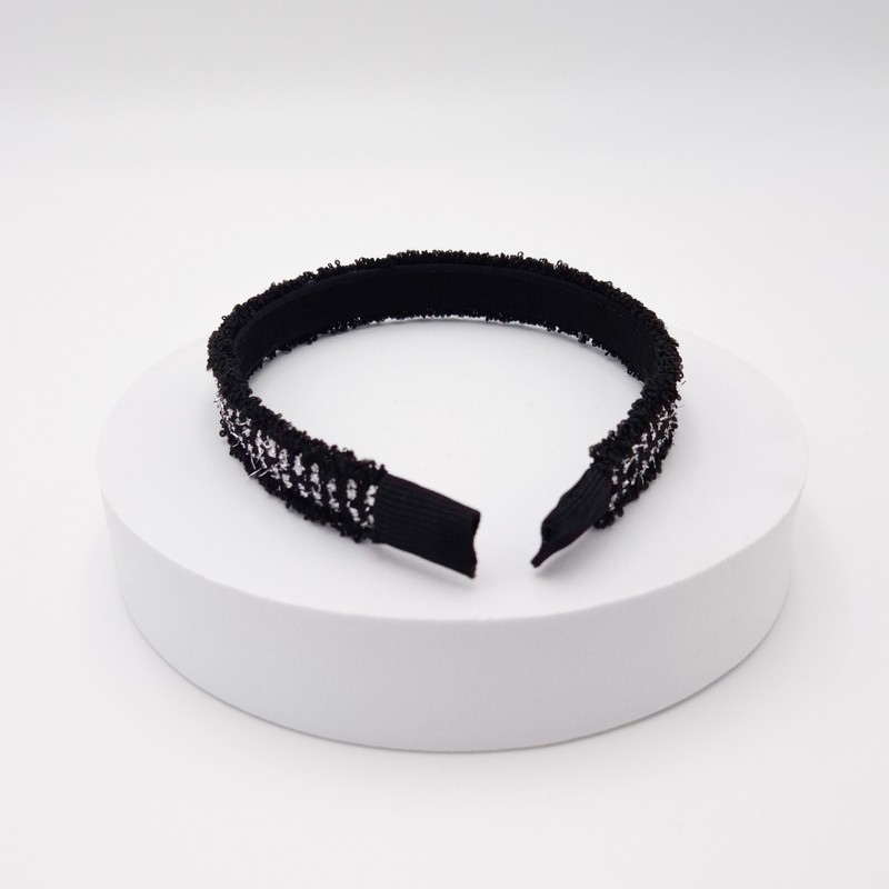 Burnaby Black Silver Tweed Hairband / 버나비 블랙 실버 트위드