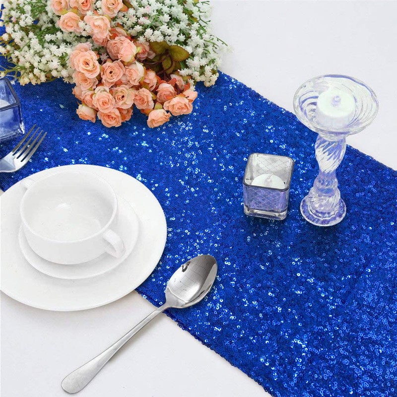 Time to Sparkle 12x108inch Glitter Sequin Table Runner Chair Sashes