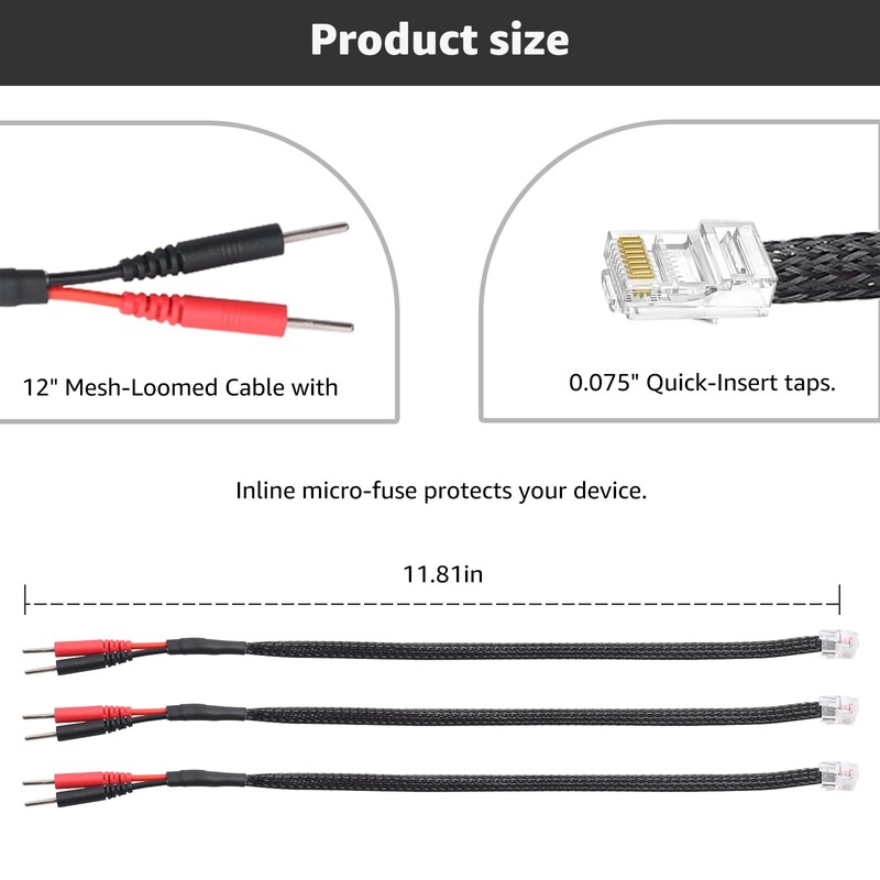 Sousery 2 Packs of RJ11 Mirror Wire Power Cord Compatible