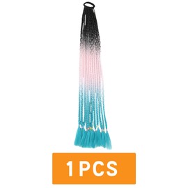 Traziewell Hair Ponytail Extension Long Braided Ponytail Extension Hair Accessories for Women Hair Dyed Three Color Gradient Braid Ponytail Extensions Girls Hair Accessories 2909