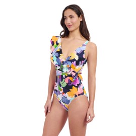 Profile by Gottex Women's Standard Holi Surplice One Piece Bathing Suit, Multicolor