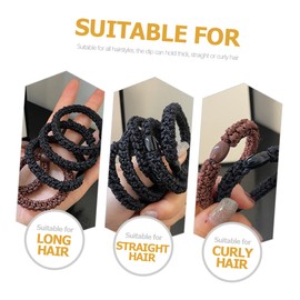 Outanaya 20pcs Black Ponytail Holders Elastic Hair Ties for Thick and Curly Hair Gentle Rubber Bands for Adults for Buns Braids Party Use