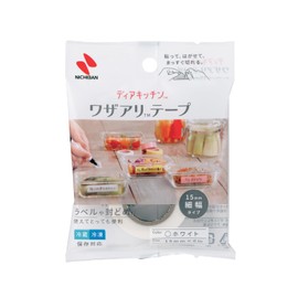 Nichiban Dear Kitchen Wazaari Tape, Thin Type, White, 0.6 inches (15 mm x 6 m), Cut by Hand, Food Storage Labels, Stickers, Kitchen Tape, Seal, Preservation, Date, Shelf Life, Freezer, Easy to Remove,
