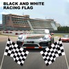 Ckexin 12 Pack Checkered Small Stick Flag 12x18 Inch Black