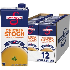 SWANSON S 100% Natural Chicken Stock, 32 oz Carton (12 Pack)