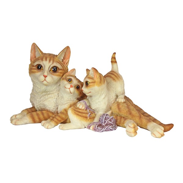 Design Toscano Kitten Crowd Cat Family Statue,full color