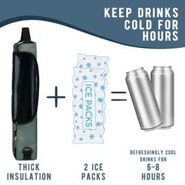 Bolsa enfriadora de golf, bolsa de hielo con aislamiento de lados suaves, capacidad para 6 paquetes de latas o 2 botellas de vino, funda de cerveza de camuflaje gris, color negro, se adapta discretamente a bolsas de golf