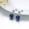 925 Sterling Silver 8 mm Beaded Round Ball Dangle Earrings