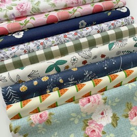 JSJSYO 50 Pieces 8 x 8 Inches Cotton Fabric Printed Bundle Squares Fabric Patchwork Squares Bundle Sewing Quilting Pre-Cut Quilting Assortment Fabric for DIY Scrapbook Craft Making Supplies(20x20cm)