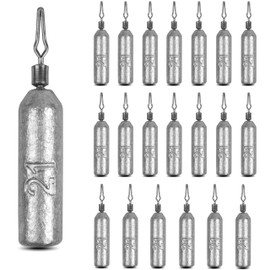Drop Shot Fishing Weights Sinkers Pencil Weights No Snag Drop Shot Rig Skinny Sinkers with Barrel Swivels Fising Sinkers for Bass Saltwater Freshwater Fishing 3/4oz 20pcs