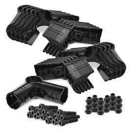 8020, HJ-2, Corner Pipe Post Joint Clamp Set for OD 28mm 1.1" Pipes, 3 Way Cross Connector, 90 Degree Corner Connection Steel Pipe 80/20, 10 Pack