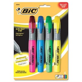 Brite Liner Grip XL Highlighter, Chisel Tip, Fluorescent, 4/Set