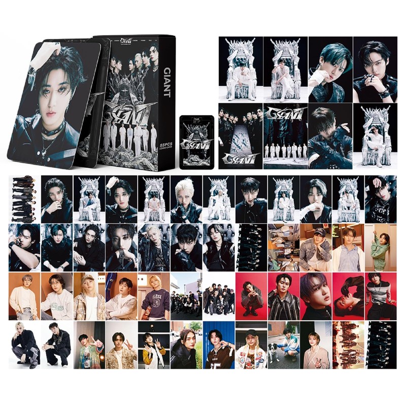 MeiYiYou 55PCS Stray-K Photocards,Stray-K Lomo Cards Greeting Cards for Collection(Black)