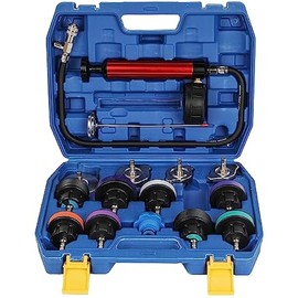WNZ Universal Radiator Pressure Tester and Pieces Radiator Pressure Tester Portable Toolbox Blue (15-Piece Set)