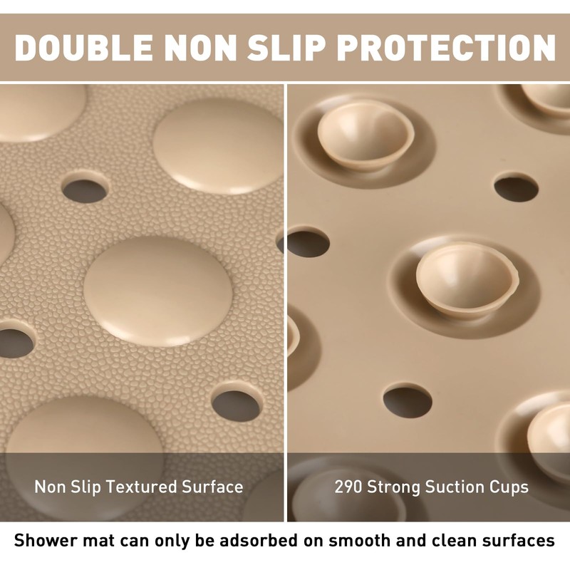 Shower Mat Non Slip: 35.4 x 23.6 Inch Extra Large