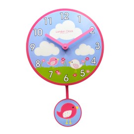 London Clock Birds Childrens Wall Clock, Multi, 38 x 25 x 3.5cm