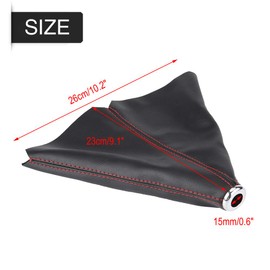 Haosie Gear Shift Boot, Pu Leather Shift Boot Car Gear Gaiter Shift Shifter Boot Gear Shifter Cover Black Bright Red Stitch