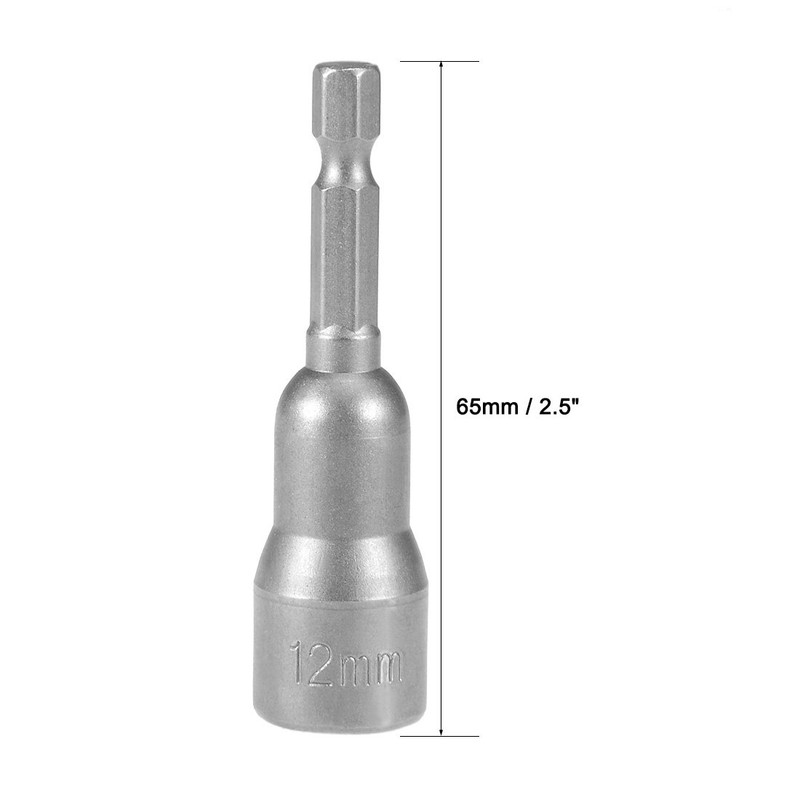 sourcingmap 1/4" Quick-Change Hex Shank 12mm Magnetic Nut Setter Driver