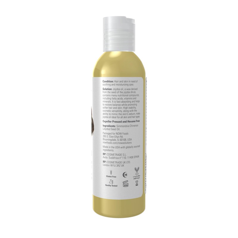 NOW NOW Solutions, Jojoba Oil, 100% Pure Moisturizing, Multi-Purpose Oil