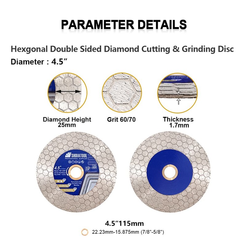 SHDIATOOL Diamond Cutting and Grinding Disc for Angle Grinder with
