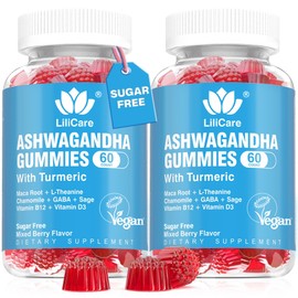 EnvyDeal Ashwagandha Gummies 2000mg for Women Men - Sugar Free, Vegan - Organic Ashwagandha Root Extract Supplements Gummy & Vitamin D3, Mixed Berry Flavor, 120 Count