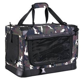 WILDEDEN Soft-Sided Foldable Dog Cat Crate 16.5"x13"x12",Large Cat Carrier Portable Pet Kennel for Home and On The Go,3 Sizes/ 4 Color(XS,Camouflage coffee)