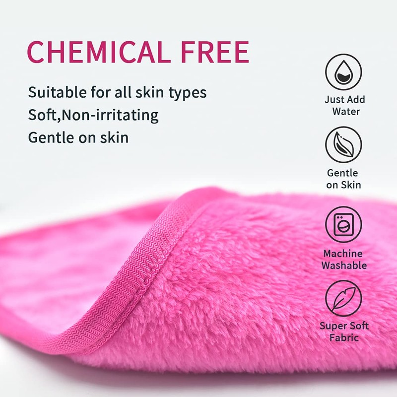 UWEME Makeup Remover Cloths 4 Count: Microfiber Reusable Fast Drying