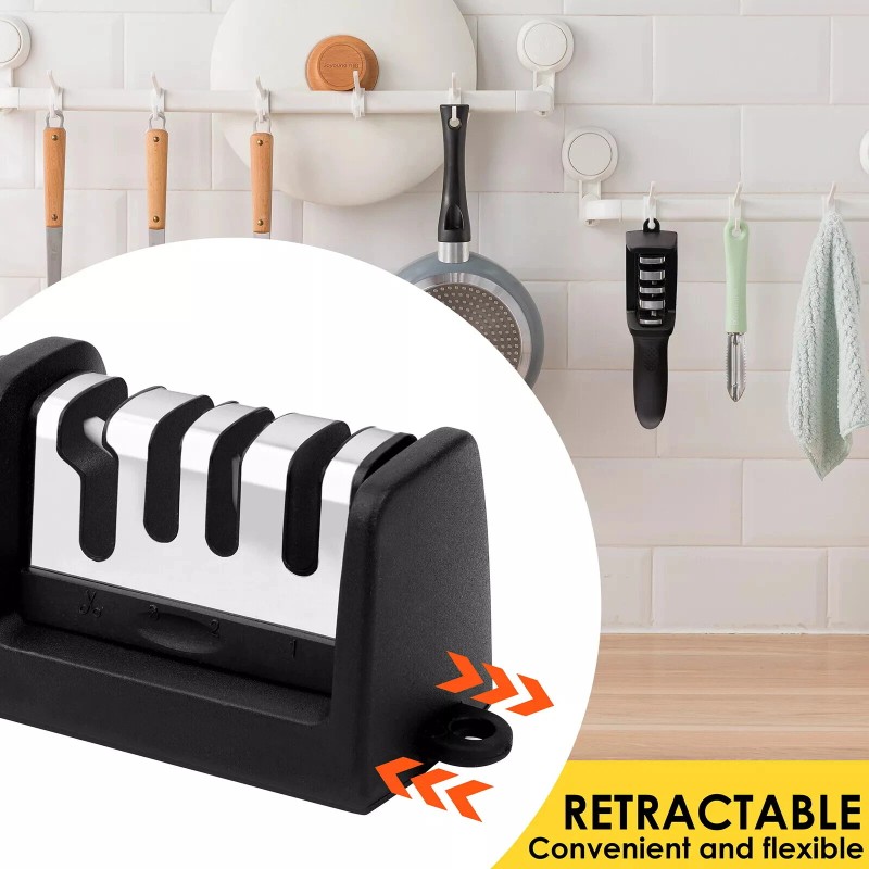 Unbranded 2PCS Knife Sharpener Professional 4-Stage Ceramic Diamond Steel Sharpening