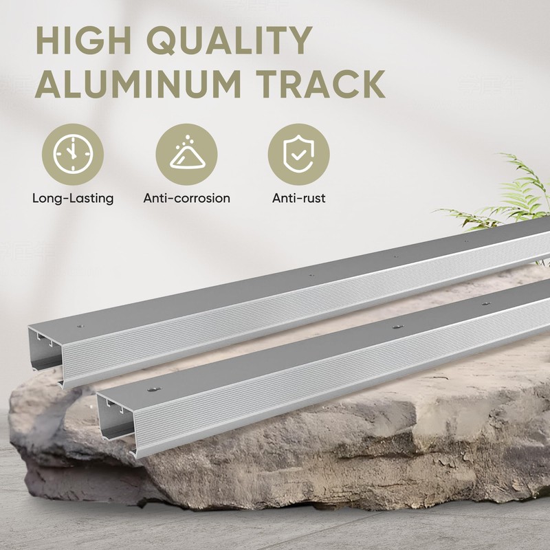 BarnBase 5FT Pocket Door Track Kit, Spliced Aluminum Pocket Door