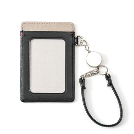 TKW-1070223-001 Black [Takeokikuchi] Yoke Pass Case, 2 Sides, With Telescopic Reel, Black