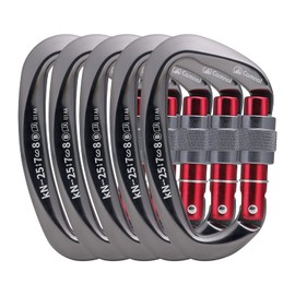 CAMNAL Heavy Duty Carabiner UIAA Certified Locking Carabiner 25KN (About 5620 lbs) Screw Lock Carabiner D Shape Carabiner Clip for Rock Climbing, Mountaineer, Aerial Work (Gray-5)