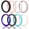 Egnaro Silicone Ring Women Thin and Stackable Rubber Rings Women