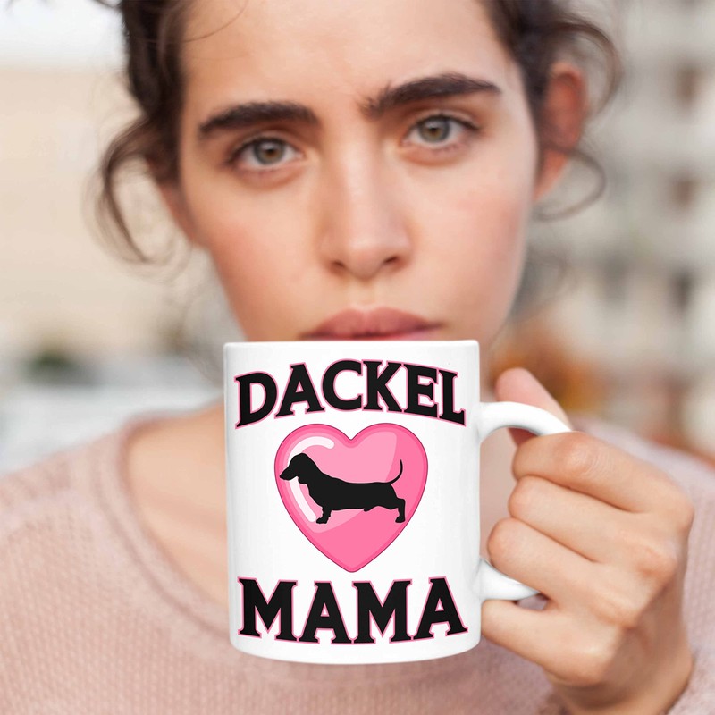 Trendation - Dackel Mama Tasse Geschenk Frauen Dackel-Besitzerin (Weiß)