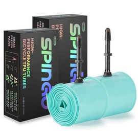 SPINGO 2-Pack MTB TPU Inner Tube 29/27.5/26 Inch for 2.2-2.5 Tires with Metal Valve, Lightweight Mountain Bike TPU Tubes with 48mm Presta Valves, Compact Spare Tubes for Training, Trail, XC & Enduro
