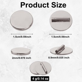 6pcs Mini Magnetic Brooch Pin Converter, Harm Free Clothing Magnet Buckle Magnet Metal Lapel Pin, Pin Holder Magnet Almost Invisible Metal Pin Backs for Scarf Hijab Shawls Thin Fabric (Silver)