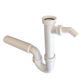 tecuro Küchen Ablaufgarnitur Geruchsverschluss mit Geräteanschluss für Spül- und Waschmaschinenschlauch 19-22 mm, mit 1 1/2 Zoll Überwurfmutter