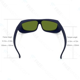 FREEMASCOT OD 8+ 190nm-450nm / 800nm-1100nm Wavelength Professional Laser Safety Glasses for 405nm, 450nm, 980nm, 1064nm Laser (Style 5)