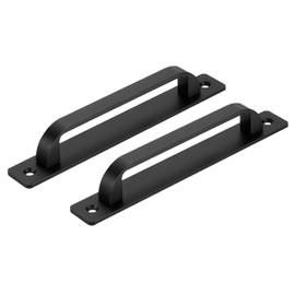 sourcing map 2 Pcs Barn Door Handle, 7.09 Inch Door Pull Handles, Patio Gate Handle for Cabinet Garage Sliding Door Closet Drawer Shed, Black
