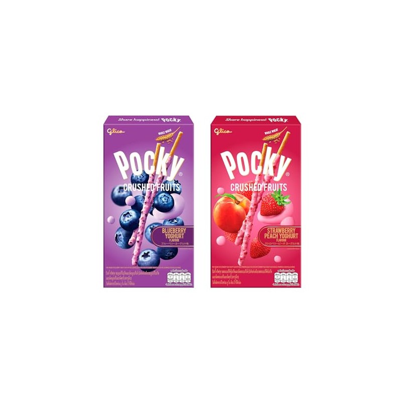 Pocky Crushed Fruits (Pack of Two) - Strawberry Peach Yoghurt