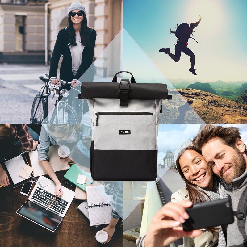 Ela Mo Women's School Backpack, Rolltop, Beautiful, Comfortable and Sophisticated,