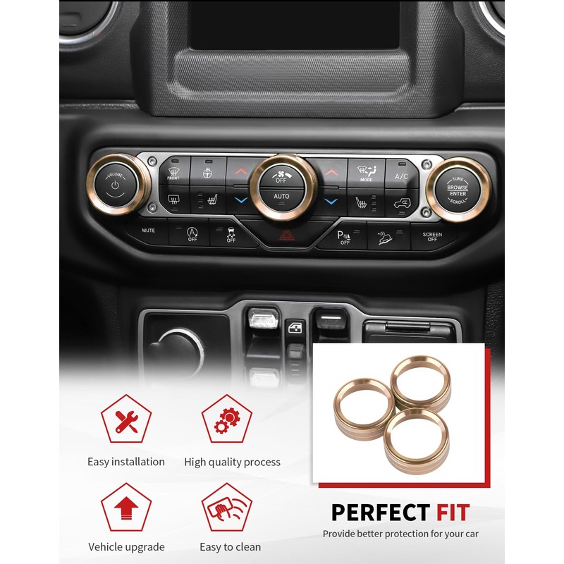 JWWY Dashboard Air Vent Trim Ring Set Fit for 2024-2026+